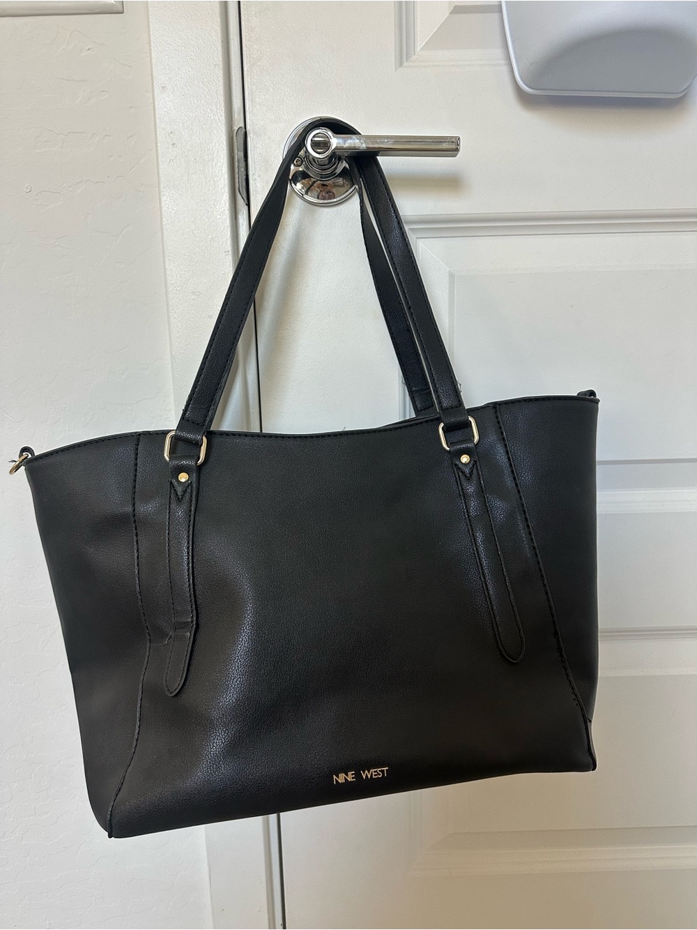 Nine West Black Tote with Gold Accents